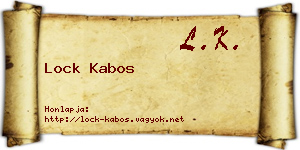 Lock Kabos névjegykártya