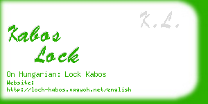 kabos lock business card